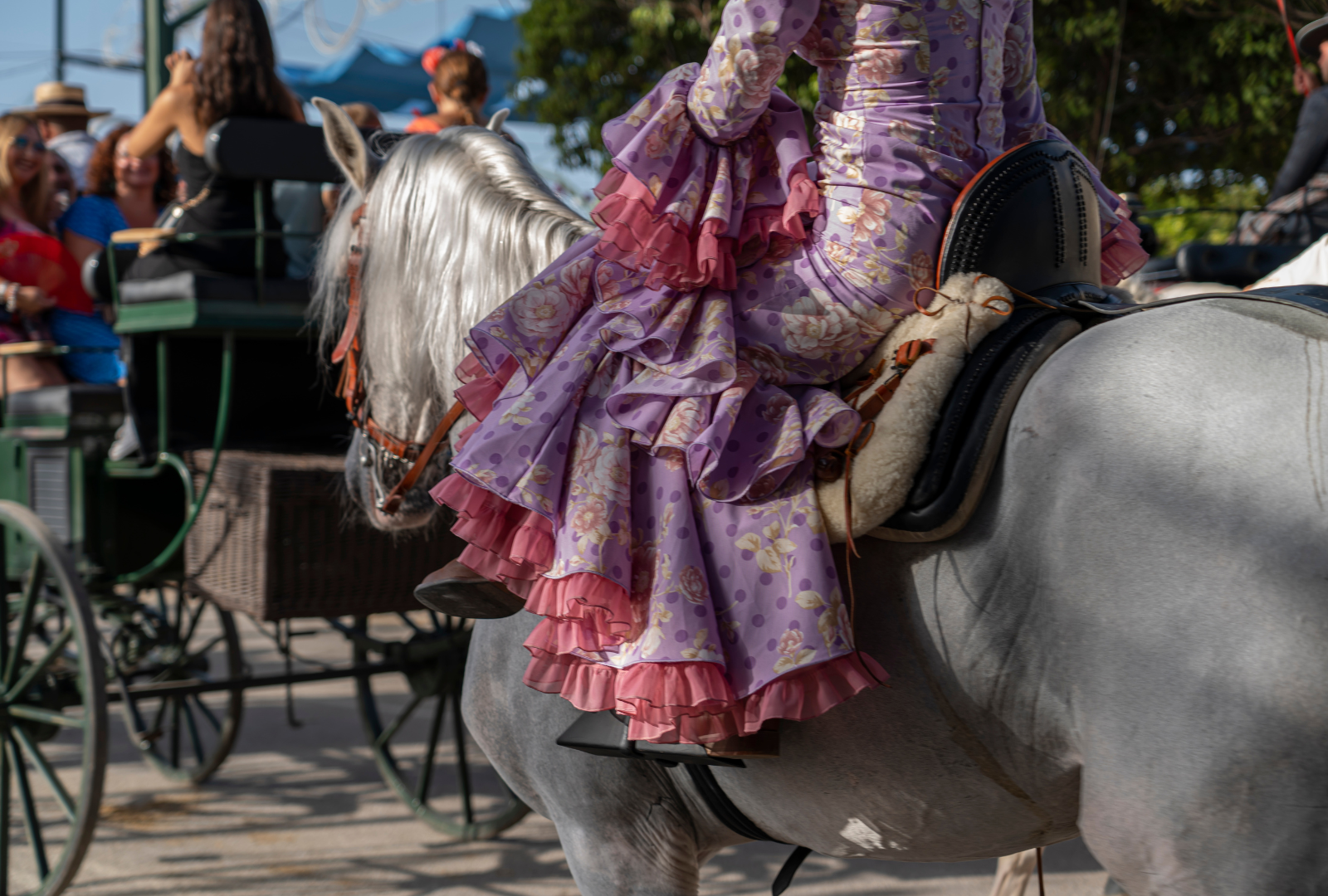 spanish-lady-wearing-flamenco-dress-riding-a-horse